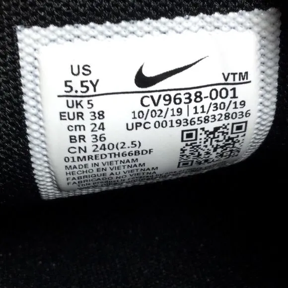Nike Air Max 270 React Black/Red/Orange Running Shoes Women's Size 7 Youth 5.5Y