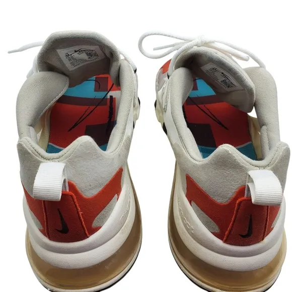 Nike Air Max 270 React Sneakers Running Shoes A04971-200 Orange Gray White Sz 14