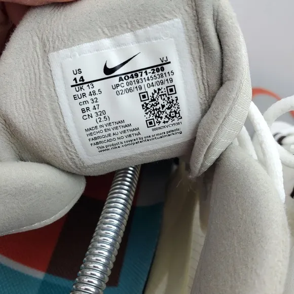 Nike Air Max 270 React Sneakers Running Shoes A04971-200 Orange Gray White Sz 14