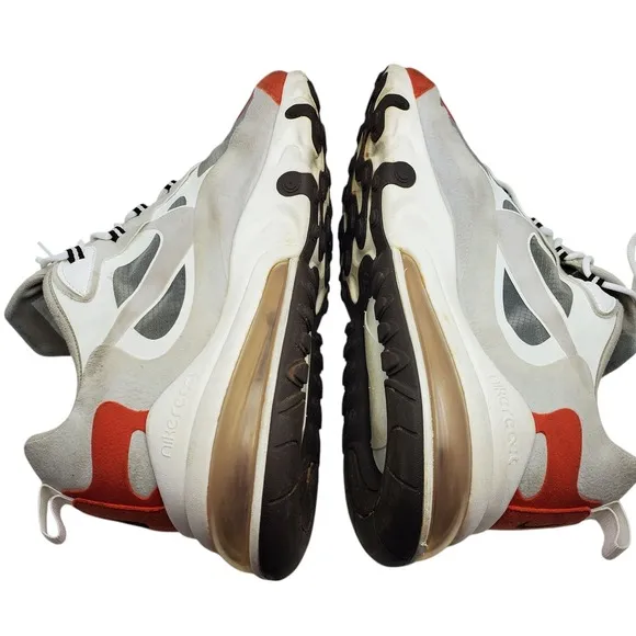 Nike Air Max 270 React Sneakers Running Shoes A04971-200 Orange Gray White Sz 14