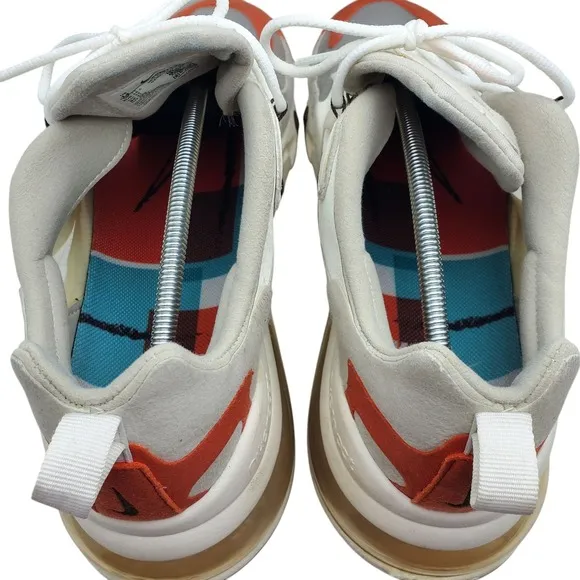 Nike Air Max 270 React Sneakers Running Shoes A04971-200 Orange Gray White Sz 14