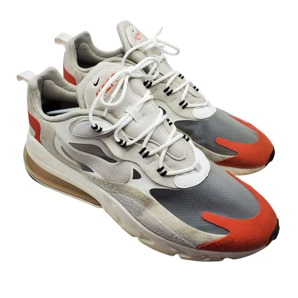 Nike Air Max 270 React Sneakers Running Shoes A04971-200 Orange Gray White Sz 14