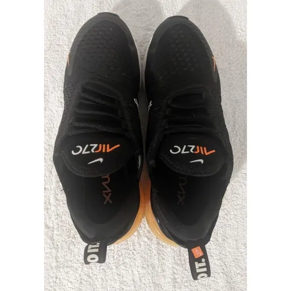 Nike Air Max 270 Shoes Mens Size 9 Just Do It Black Orange 2018 AH8050-014
