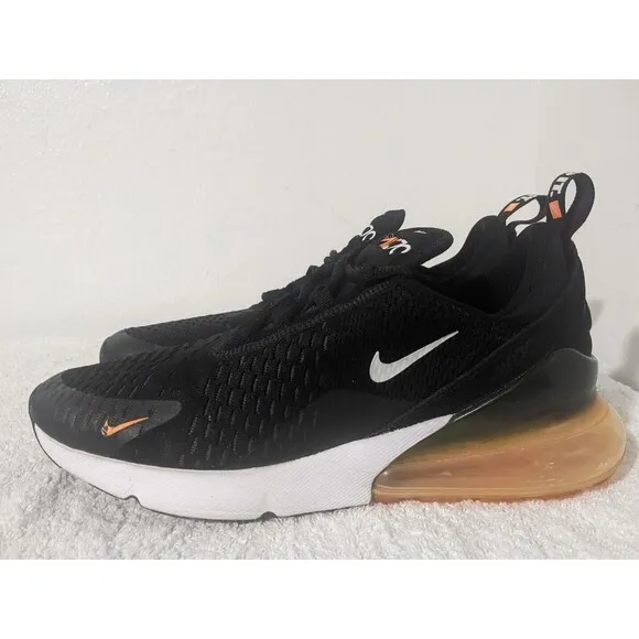 Nike Air Max 270 Shoes Mens Size 9 Just Do It Black Orange 2018 AH8050-014