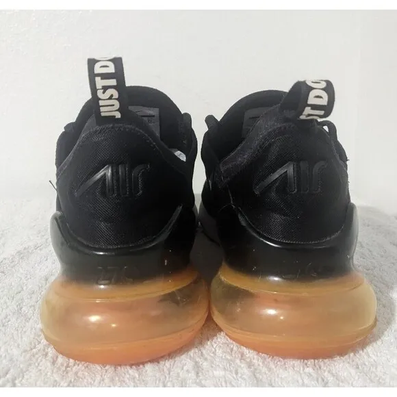 Nike Air Max 270 Shoes Mens Size 9 Just Do It Black Orange 2018 AH8050-014
