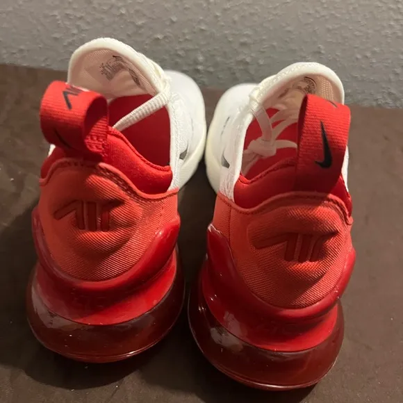 Nike Air Max 270 White and Red Men's Shoes Gym Red Sail