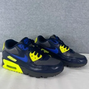 Nike Air Max 90 Boys 5Y Navy Blue Green Running Shoes