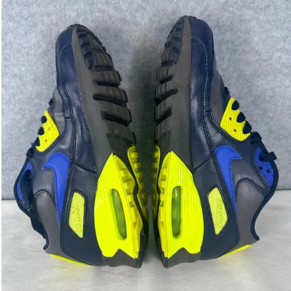 Nike Air Max 90 Boys 5Y Navy Blue Green Running Shoes