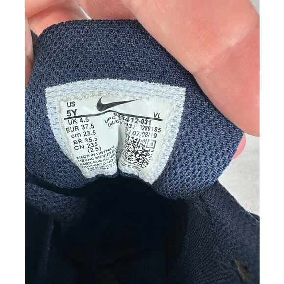 Nike Air Max 90 Boys 5Y Navy Blue Green Running Shoes