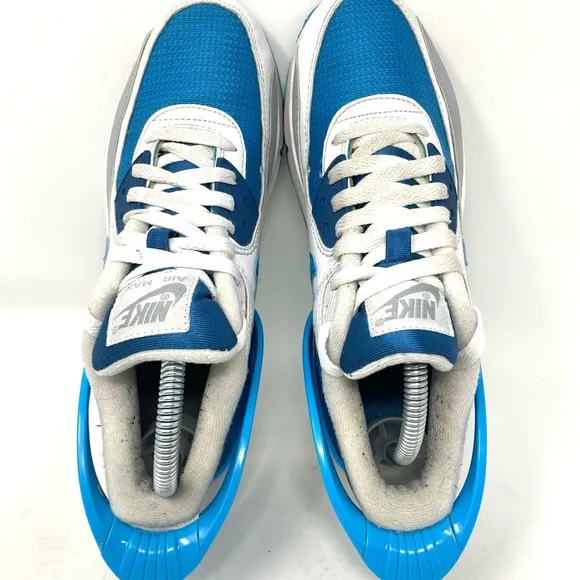 Nike Air Max 90 Flyease Running Sneaker Shoe White Blue Youth 7