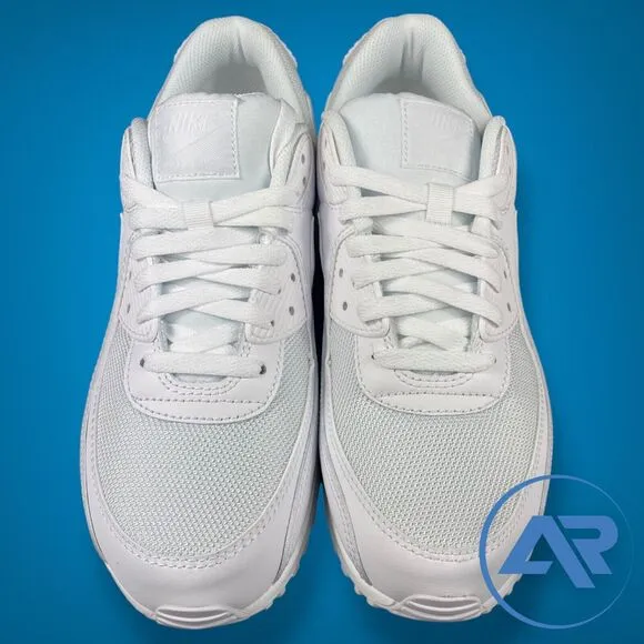 Nike Air Max 90 Triple White Athletic Running Shoes Men's Size 10.5 CN8490-100