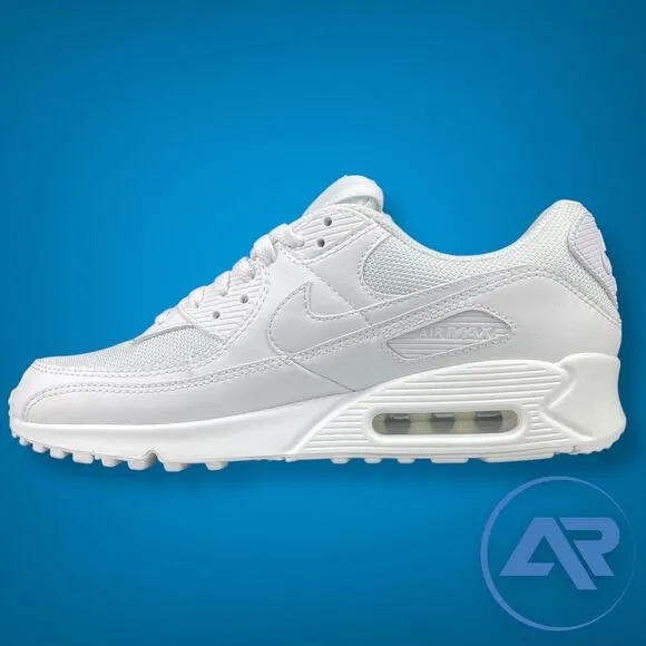 Nike Air Max 90 Triple White Athletic Running Shoes Men's Size 10.5 CN8490-100