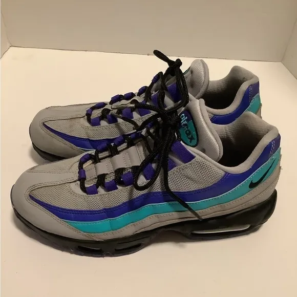 Nike Air Max 95 aqua wolf Og grey/black indigo burst mens US 8 low top tennis