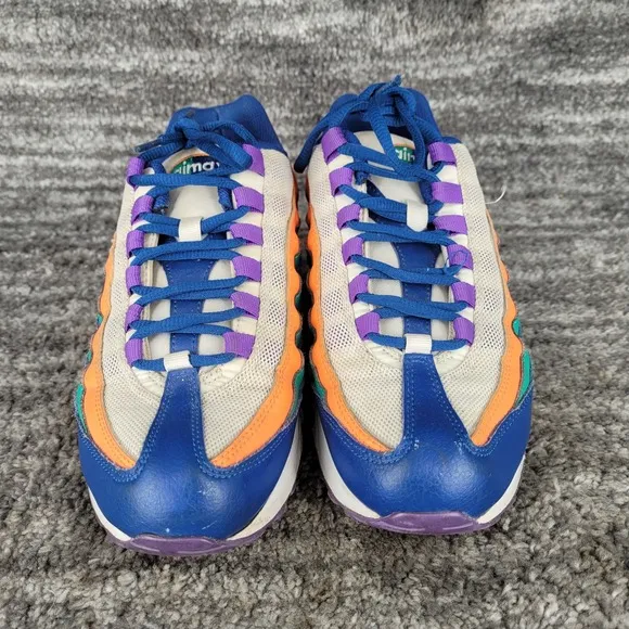 Nike Air Max 95 Gym 307565-412 Boys 7Y White Orange Neptune Green Blue Purple