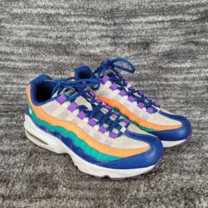 Nike Air Max 95 Gym 307565-412 Boys 7Y White Orange Neptune Green Blue Purple