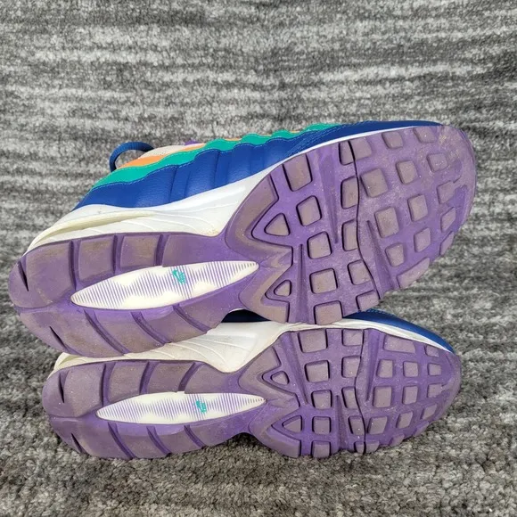 Nike Air Max 95 Gym 307565-412 Boys 7Y White Orange Neptune Green Blue Purple