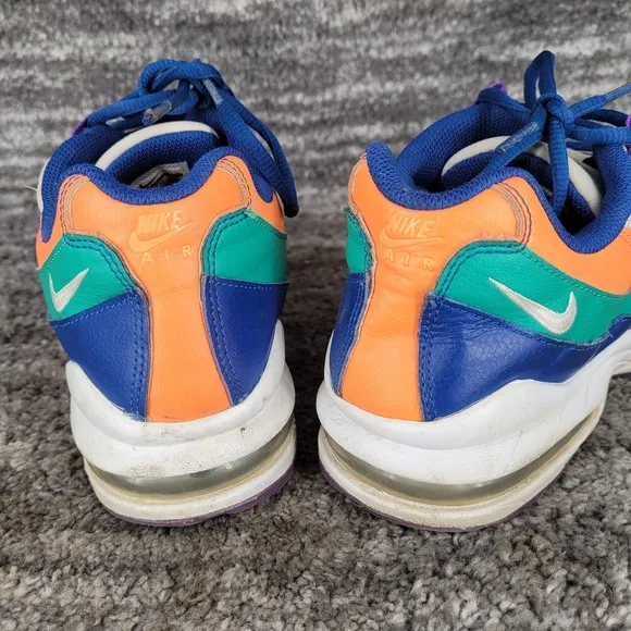 Nike Air Max 95 Gym 307565-412 Boys 7Y White Orange Neptune Green Blue Purple