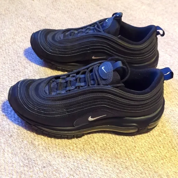 Nike Air Max 97 GS 921522-011 Triple Black Running Shoes Size 6Y/Women's 7.5 US
