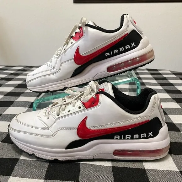 Nike Air Max LTD 3 Leather Basketball Running Shoe Men Size 10.5 Red White Back