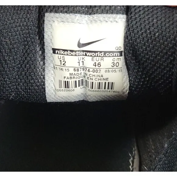 Nike Air Max Wright 3 Shoes Mens Size 12 Triple Black  Running Sneakers 687974