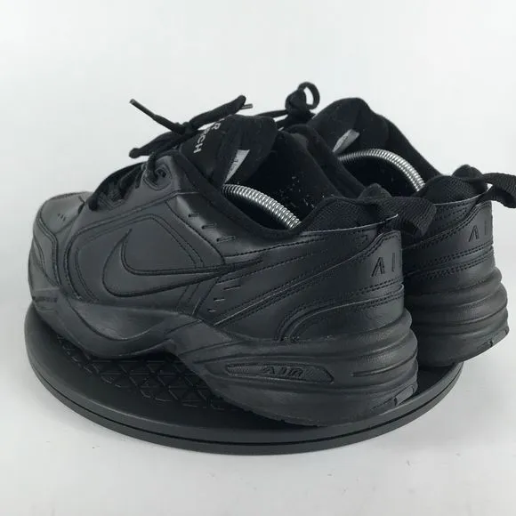 Nike Air Monarch IV Triple Black Comfort Walking Shoes 415445-001 Mens Size 11.5