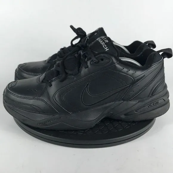 Nike Air Monarch IV Triple Black Comfort Walking Shoes 415445-001 Mens Size 11.5