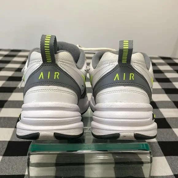 Nike Air Monarch IV White Grey Yellow Men 9.5 Leather Shoes Sneakers Low Top