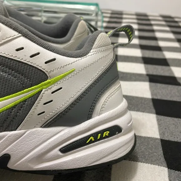 Nike Air Monarch IV White Grey Yellow Men 9.5 Leather Shoes Sneakers Low Top