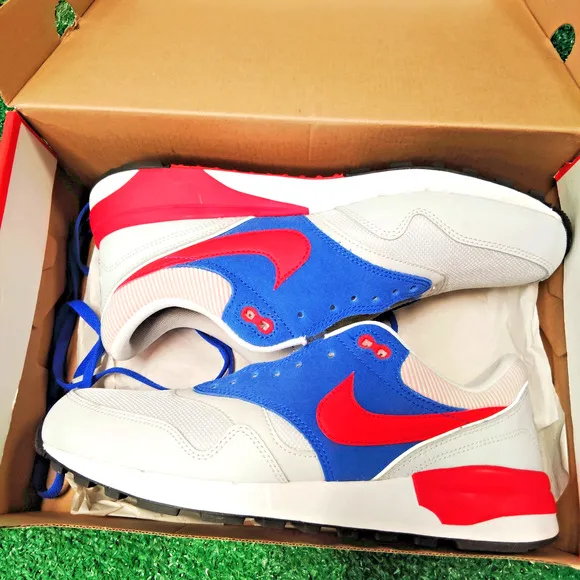 NIKE Air Odyssey Running Sneakers Men's Size 10 Platinum Red Cobalt 652989-016