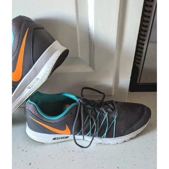 NIKE AIR RELENTLESS DARK GREY ORANGE TEAL 843836-002 SNEAKERS MEN'S SZ 12