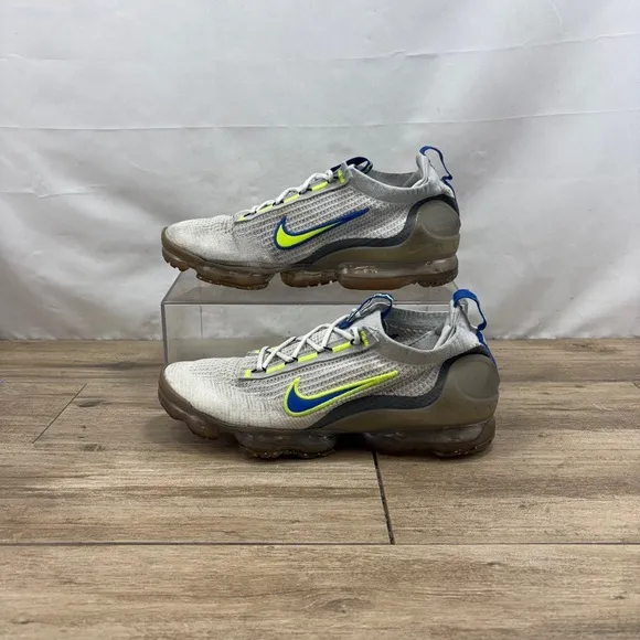 Nike Air VaporMax 2021 FK Men’s Running Gym Sneakers Shoes White Royal Volt - 11