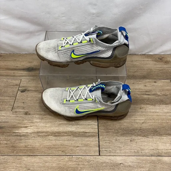 Nike Air VaporMax 2021 FK Men’s Running Gym Sneakers Shoes White Royal Volt - 11