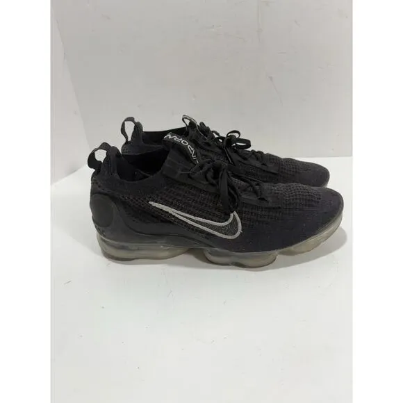 Nike Air Vapormax 2021 Flyknit Mens 12 Shoes Black DC4112-002 Sneaker READ**