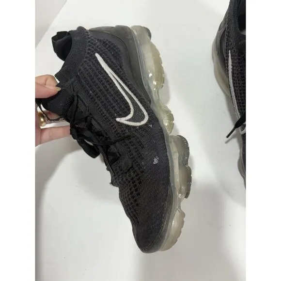 Nike Air Vapormax 2021 Flyknit Mens 12 Shoes Black DC4112-002 Sneaker READ**