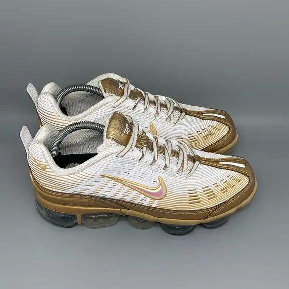 Nike Air Vapormax 360 White Gold Running Shoes CK9671-101 Men's Sz 9.5