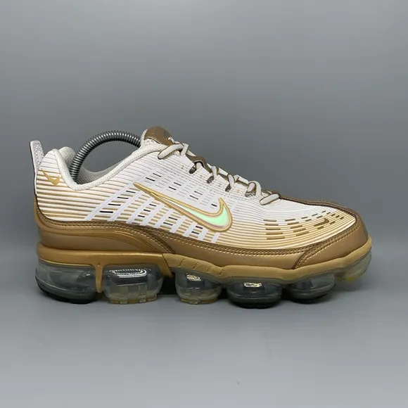 Nike Air Vapormax 360 White Gold Running Shoes CK9671-101 Men's Sz 9.5