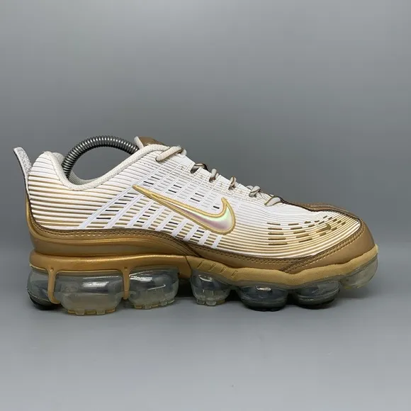 Nike Air Vapormax 360 White Gold Running Shoes CK9671-101 Men's Sz 9.5