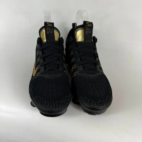 Nike Air Vapormax Flyknit 3 Athletic Sneakers Kids 6.5 Black Lace Up Low Top