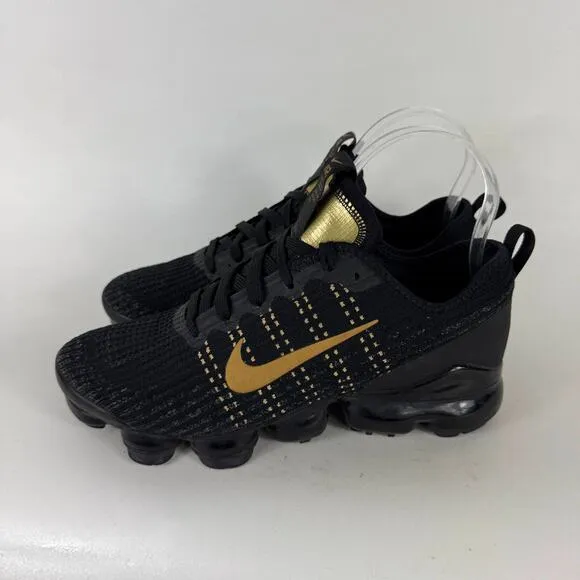 Nike Air Vapormax Flyknit 3 Athletic Sneakers Kids 6.5 Black Lace Up Low Top