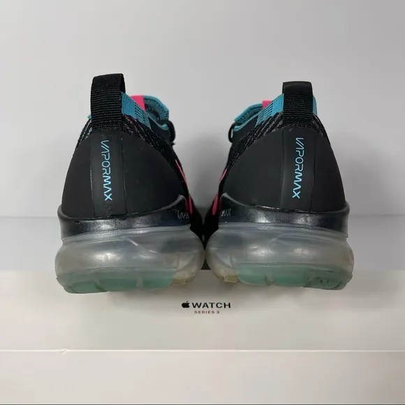 NIKE AIR VAPORMAX FLYKNIT 3 BLACK HYPER PINK BALTIC BLUE WOMENS RUNNING SHOES SI