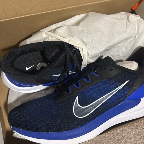Nike Air Winflo Men's Running Shoes DD6203 004 Black/White/Blue - Size 11