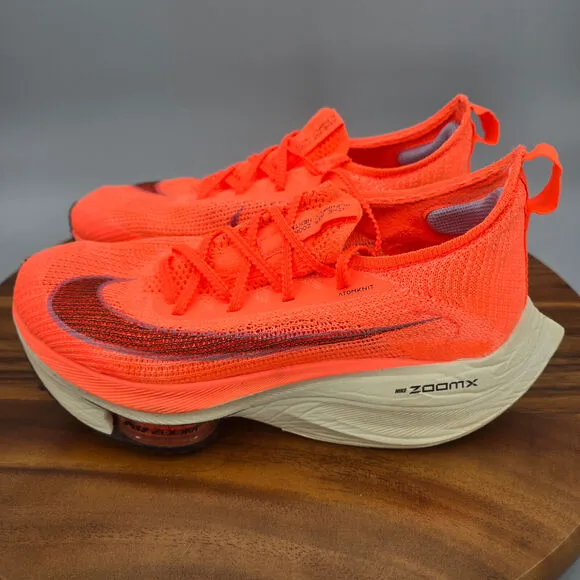 Nike Air Zoom Alphafly Next% Shoes Women's 7 Bright Orange Running Sneakers