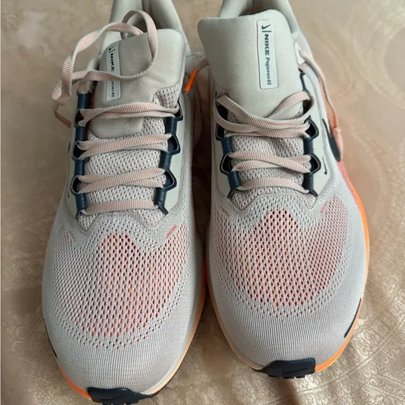Nike Air Zoom Beige and Orange Running Shoes