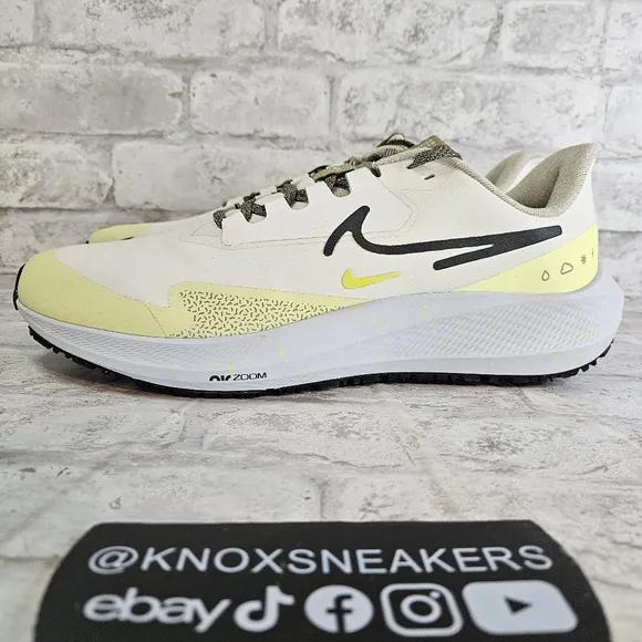 Nike Air Zoom Pegasus Shield Pale Ivory Black DO7626 100 Men's Size 10.5