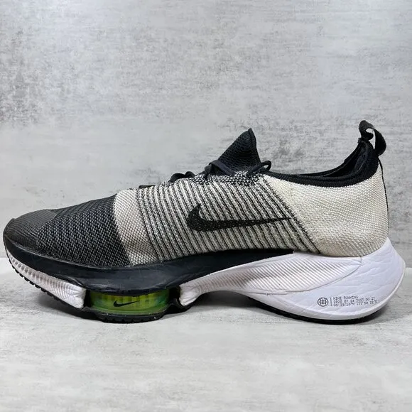 Nike Air Zoom Tempo Next% Flyknit Running Shoes - Men's Size 12 - White Black