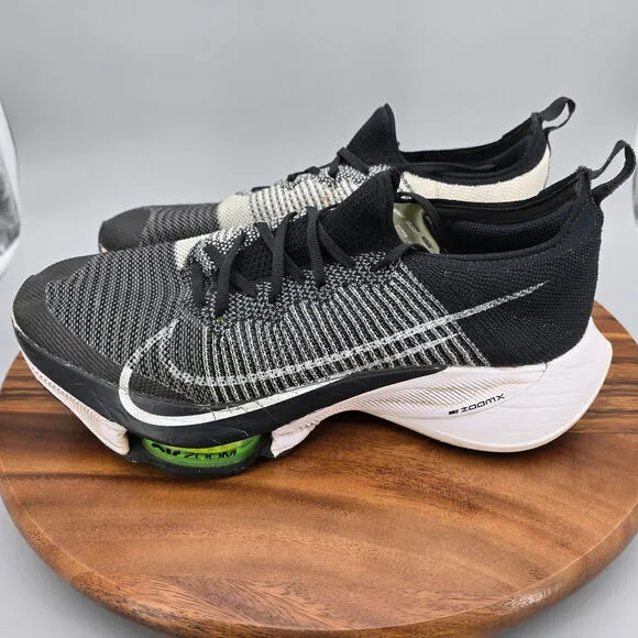 Nike Air Zoom Tempo Next% Flyknit Shoes Men's 11.5 Black White Running Sneakers