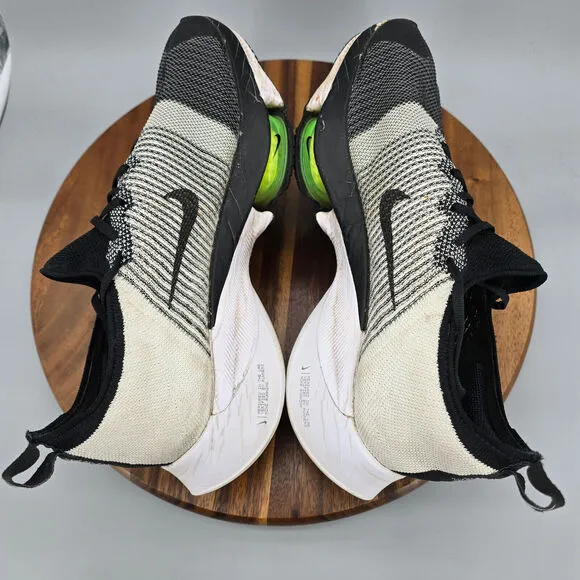 Nike Air Zoom Tempo Next% Flyknit Shoes Men's 11.5 Black White Running Sneakers
