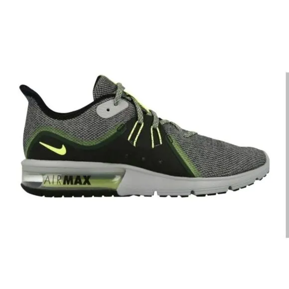 NIKE Air Max Sequent 3 'Cool Grey Volt' Running Shoes Size 10