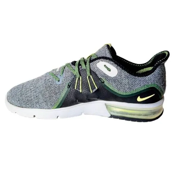 NIKE Air Max Sequent 3 'Cool Grey Volt' Running Shoes Size 10
