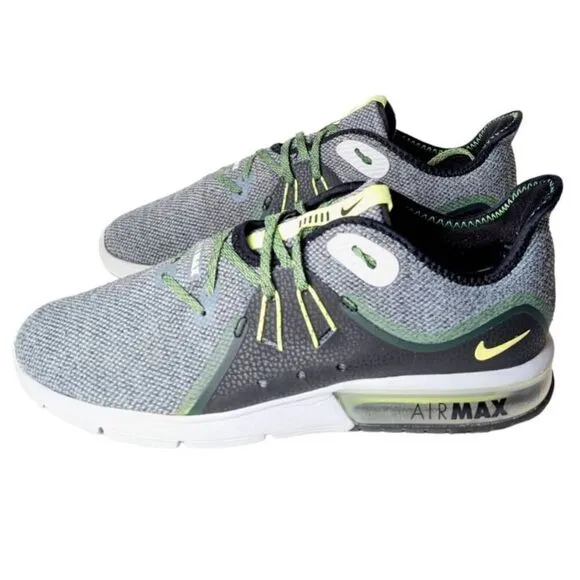 NIKE Air Max Sequent 3 'Cool Grey Volt' Running Shoes Size 10